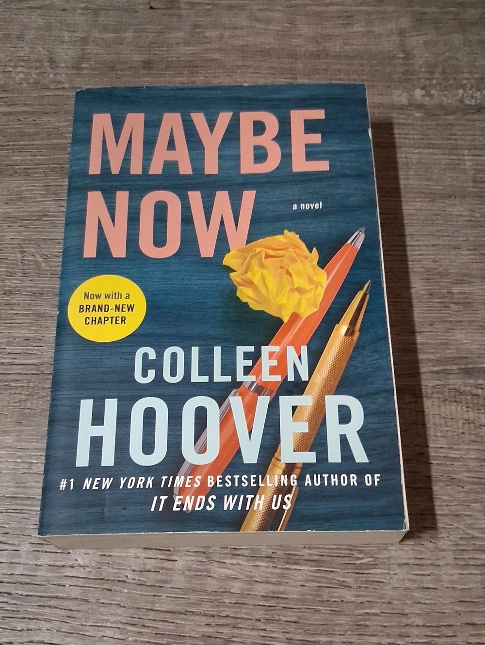 Maybe Now by Colleen Hoover - Blue Cover with Orange Accents